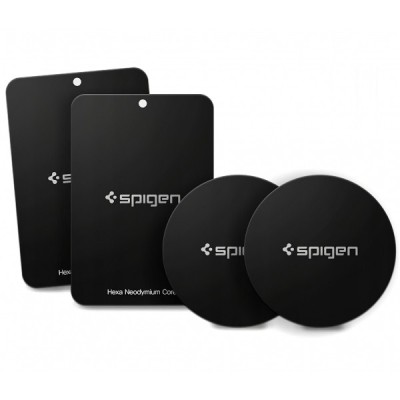 Sticker Metalic Spigen Mp-4p, Set 4 bucati, Negru foto