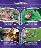 AFRICA CENTRALA 2015 - Insecte /set complet-bloc + colita MNH (2 imagini)