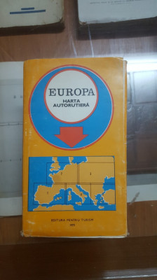 Europa, Harta Autorutieră, 1973 foto