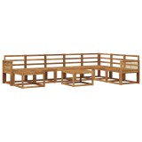 vidaXL Set de canapele de exterior 9 pcs natural Lemn Solid de Acacia 3385475