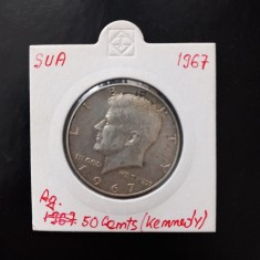 moneda din argint : SUA , half dollar Kennedy, 1967 foto