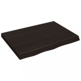 Blat de baie, maro inchis, 80x60x(2-6) cm, lemn masiv tratat
