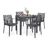 Set mobilier de grădină Donato 4+1 cotiere grafit