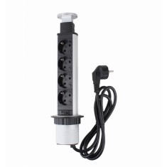Priza schuko incastrabila in blat de birou sau bucatarie, 4 posturi 220-240VAC 16A cablu 1.8m, pop-up