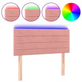 Cumpara ieftin Tablie de pat cu LED, roz, 90x5x78/88 cm, catifea