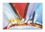 Cumpara ieftin Tablou abstract pictat manual living, birou, Reflexii abstracte 2, 90x60cm ulei pe panza, gata de agatat pe perete