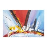 Tablou abstract pictat manual living, birou, Reflexii abstracte 2, 90x60cm ulei pe panza, gata de agatat pe perete