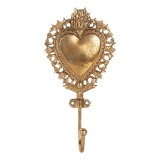 Cumpara ieftin Cuier perete metal auriu Inimioara 7x4x15 cm