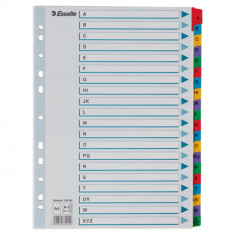 Separatoare Index din Carton Esselte Mylar, A4, Tip Index Alfabetic A-Z, Taste Laminate, Multicolor, Separator Index, Separatoare Carton Index, Separa