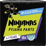 Scutece-chilotel pentru noapte Ninjamas pentru baietei, 4-7 ani, 17-30 kg, 10 buc