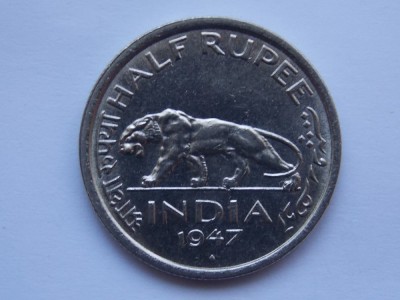 HALF RUPEE 1947 INDIA-XF foto