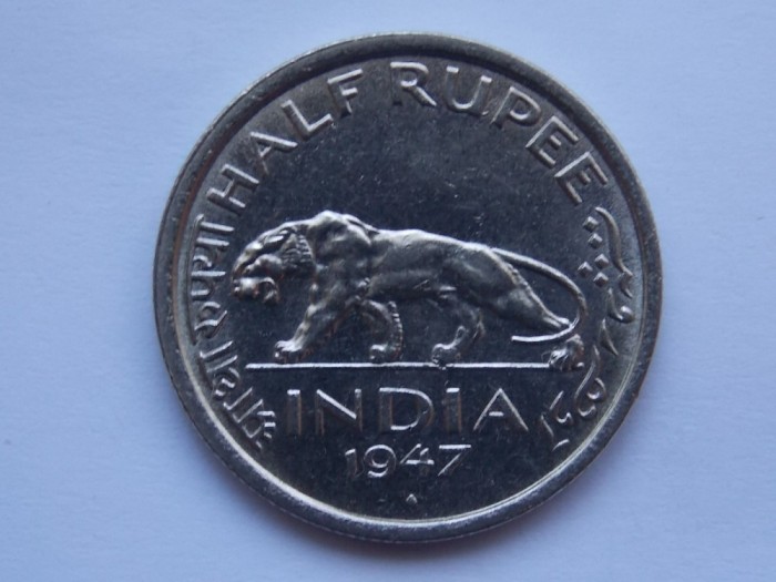HALF RUPEE 1947 INDIA-XF