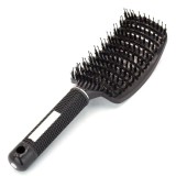 Cumpara ieftin Perie de par, peri de mistret si nylon, curbata, design ergonomic, pentru descurcarea parului, negru, 24.5 x 6.5 cm
