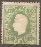 Portugal 1871 King Luis I 50R green K.12 1/2 Mi.39xB MH AM.388, Nestampilat