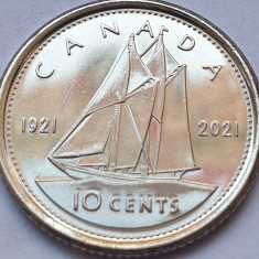 10 cents 2021 Canada, 100th Anniv. Bluenose, data dublă, clasic design, unc