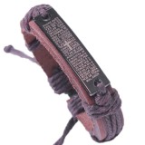 Bratara Crestina Piele Maro, Barbati/Femei, Ajustabila, Stil Religios, Casual, Cadou