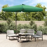 vidaXL Umbrelă de soare de exterior cu st&acirc;lp din oțel, verde, 300 cm 47312