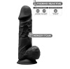 Dildo Thermo Reactive Silicon cu Memorie Dubla Densitate, Negru, 21.5 cm