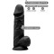 Dildo Thermo Reactive Silicon cu Memorie Dubla Densitate, Negru, 21.5 cm