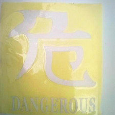 Abtibild scris chinezesc diverse scrisuri DZ 22 "Dangerous" gri reflectorizant