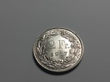 Moneda argint 2 franci 1957 Elvetia #18003, Europa