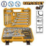 Trusa chei tubulare 1/2 1/4 cu 82 de piese - Ingco HKTS42802