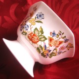 BOL BOMBONIERA PORTELAN ENGLEZESC AYNSLEY FINE BONE CHINA MODEL COTTAGE GARDEN DECOR CU FLORI SI FLUTURI 12 CM