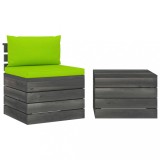 Cumpara ieftin Set mobilier gradina din paleti, 2 piese, cu perne, lemn de pin