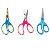 Foarfeca scolara, varf rotund, 13cm, otel/plastic, maner ergonomic, culori asortate