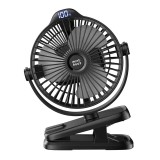 Ventilator Clip-On, 8000 mAh, USB-C, display, re&icirc;ncărcabil, portabil, 5 viteze