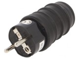 Conector Alimentare AC Tată 2P PE 250V 16A Negru