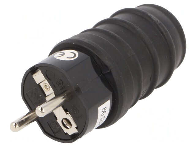 Conector Alimentare AC Tată 2P PE 250V 16A Negru