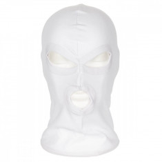 Cagula Subtire si Elastica, Bumbac, Adult Balaclava "3 gauri" Alb MFH 10901L