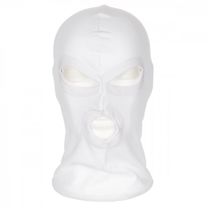 Cagula Subtire si Elastica, Bumbac, Adult Balaclava &quot;3 gauri&quot; Alb MFH 10901L