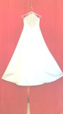 Rochie de mireasă / cununie civilă A-line din satin și dantelă, mărimea 170 cm