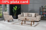 Cumpara ieftin Set 3+1+1 Loris Lada Depozitare Tapitat Catifea Crem (cod 13739)