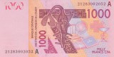 Bancnota Statele Africii de Vest 1.000 Franci 2021 - P115A UNC Coasta de Fildes ( vezi descriere )