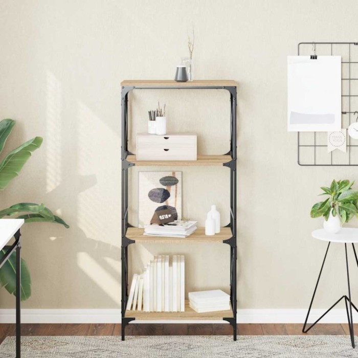 vidaXL Bibliotecă 4 niveluri stejar sonoma 59x35x132 cm lemn prelucrat 837618
