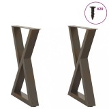 vidaXL Picioare masă de sufragerie, 2 buc., oțel natural, 50x(72-73,3) cm 4012719