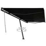VidaXL Copertină autonomă retractabilă manual, antracit, 600x350 cm