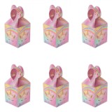 Set Cutii Carton Prajituri, Model Unicorn, Culoare Roz, 9.9x8.5x8.5cm, 6 Bucăți, Oem