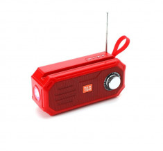 Boxa Portabila Bluetooth/ TF Card/ Radio FM/ USB/ AUX, Lanterna LED, Incarcare Solara, Antena, TG612, Rosu foto