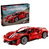 LEGO Technic Ferrari 488 Pista, masina de constructie cu 882 piese, 9+ ani