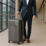 Cumpara ieftin Set valize Leziter TraveLux Pro XI, ABS gri, 2 piese (medie + mare)