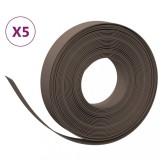 Cumpara ieftin Borduri de gradina, 5 buc, maro, 10 m 10 cm, polietilena