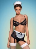 Costum Sexy Maidme Set - Negru, L/XL, Obsessive