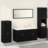 VidaXL Set de Mobilă pentru Baie 4 pcs Stejar Negru 30 x 30 x 130 cm
