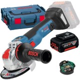 Bosch GWX 18V-10 SC X-LOCK + GBA - Polizor unghiular 125 mm valiza speciala accesorii + Acumulator Li-Ion 18 V 5 Ah