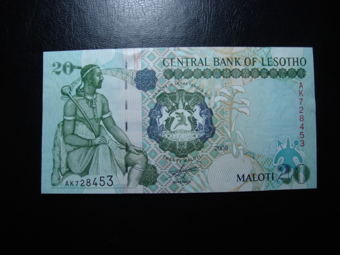 LESOTHO 20 MALOTI 2009 UNC