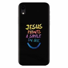 Husa silicon pentru Apple Iphone XR, Jesus Paints A Smile In Me foto